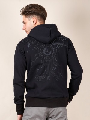 Toonzshop Aegnor Core Zipped Hoodie Kapucnis Pulóver Férfi Fekete | NAVJLGY-12