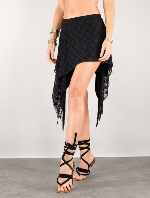 Toonzshop Ayame Short Lace Skirt Szoknya Női Fekete | FUPEWQS-74