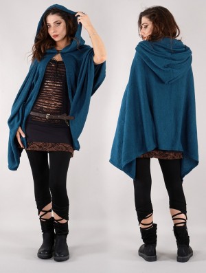 Toonzshop Danae Hooded Cape Poncsók Női Kék | PKZSYEW-19
