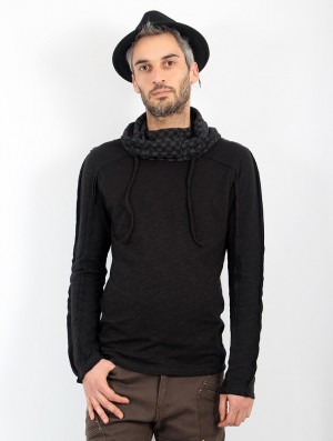 Toonzshop Psylo Hoodie "Kafiya" Kapucnis Pulóver Férfi Fekete | TQNXWHV-92