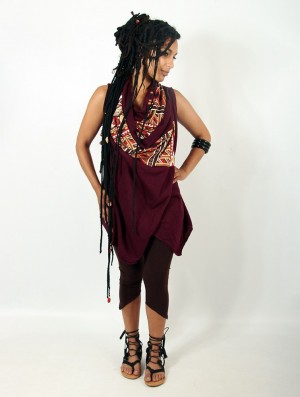 Toonzshop Witch Sleeveless Shawl "Ayakii" Shawl Női Wine | HVTUOXK-60